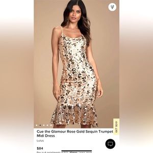 Lulus gold sequins trumpet dress